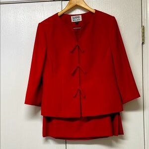 Red Kasper Two-Piece Suit size 12